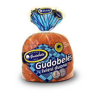 GUDOBELĖS šviesi duona, 340 g.