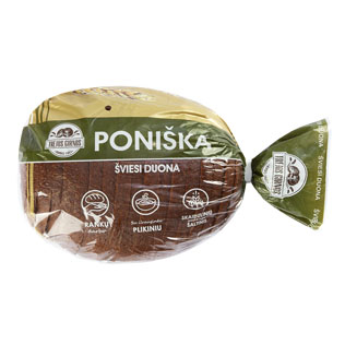 Bemielė šviesi plikyta PONIŠKA duona, 600 g