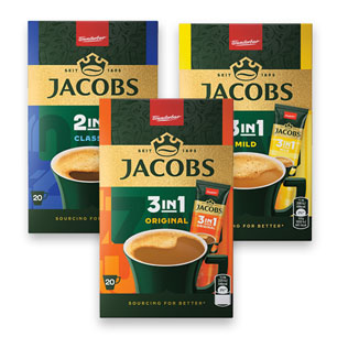 Tirpusis kavos gėrimas JACOBS (3 rūšių), 222 g, 248 g, 252 g