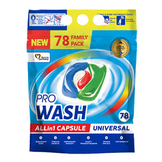 Skalb.kaps. PRO WASH ALL IN 1 UNIVERSAL, 78 vnt./pak.